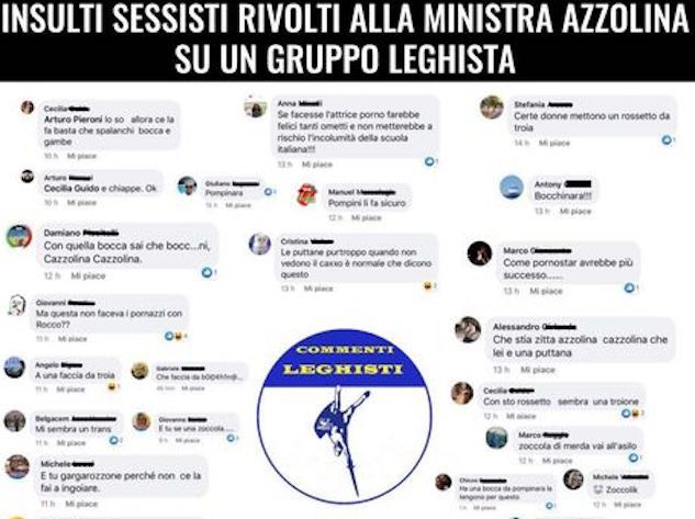 Insulti sessisti ad Azzolina in un gruppo Facebook leghista. La ministra: «Commenti infimi»