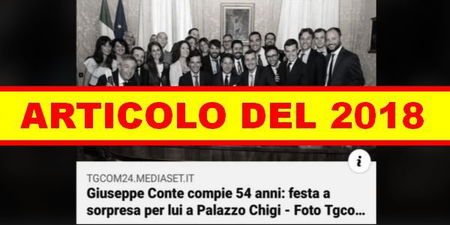 “Vergogna, Conte festeggia il compleanno senza mascherina!” – Ma è un articolo del 2018 article-post