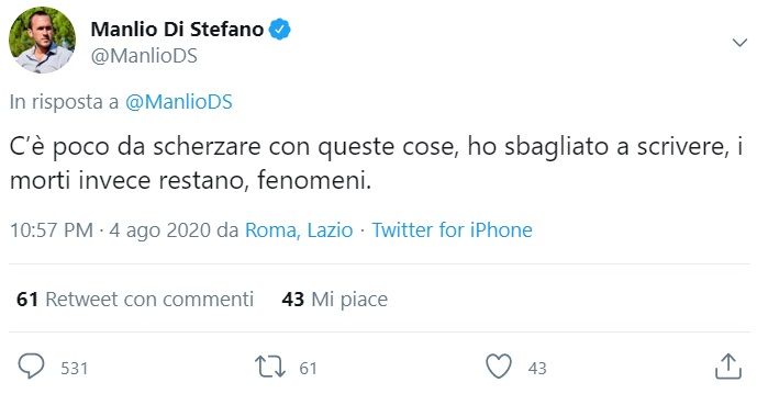Beirut, polemica sul tweet del 5 Stelle Di Stefano: «Ho sbagliato a scrivere, i morti restano, fenomeni»