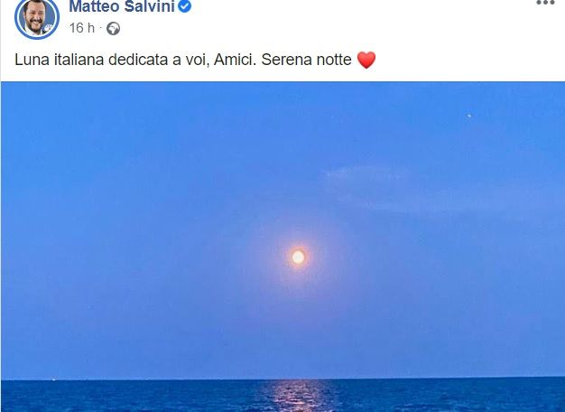 Per Matteo Salvini anche la luna ha una nazionalità (indovinate quale) Per Matteo Salvini anche la luna ha una nazionalità (indovinate quale)