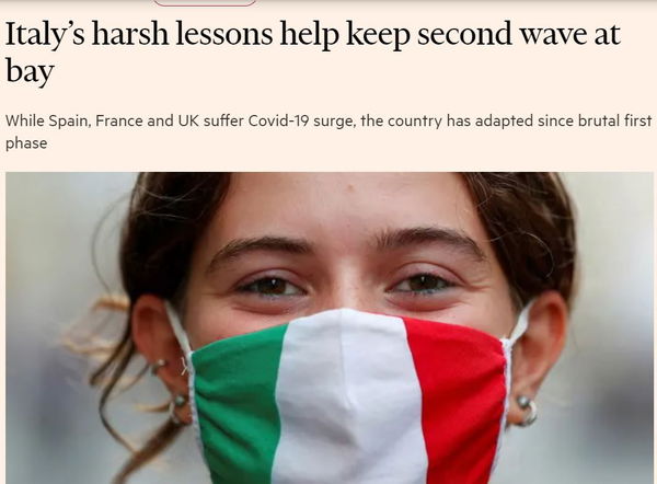 Emergenza Covid, sul Financial Times l’elogio dell’Italia