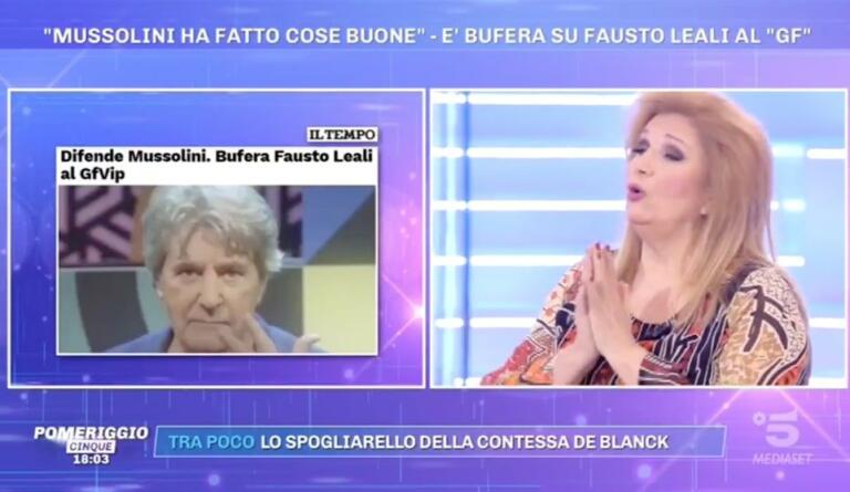 Iva Zanicchi difende Fausto Leali: «Mussolini, benché dittatore, ha fatto tante cose prima delle leggi razziali»