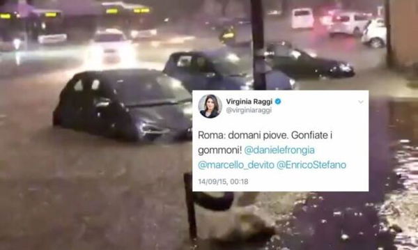«Domani piove: gonfiate i gommoni», diceva Virginia Raggi