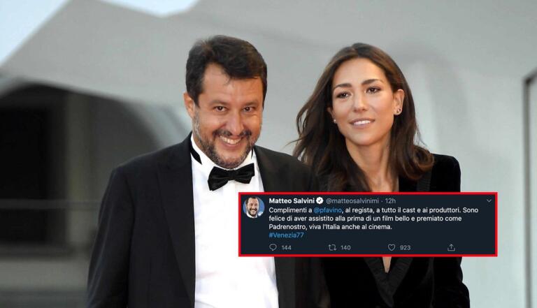 Dopo le polemiche dei giorni scorsi, Salvini fa i complimenti a Favino per la Coppa Volpi