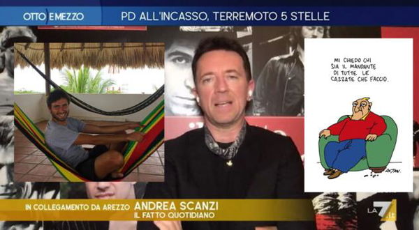 Scanzi accusa Di Battista dandogli del «talebano». E cita una vignetta di Altan