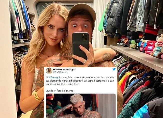 Il dirigente di FdI sulla Ferragni: «Lei contro la sub-cultura fascista, guardate il marito»