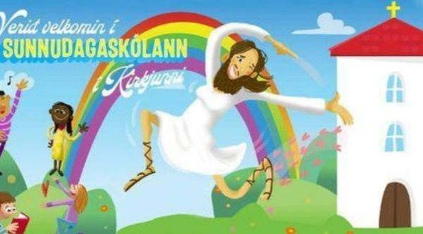 Il manifesto che invita al catechismo con «Gesù trans con due grosse tette» che scandalizza Pillon