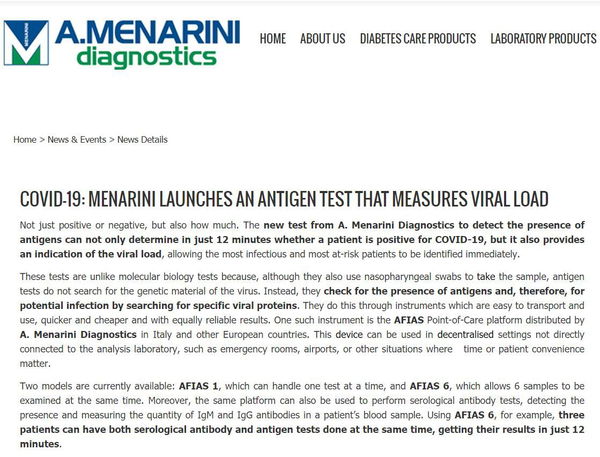 In 12 minuti positività e carica virale, i nuovi test rapidi made in Italy