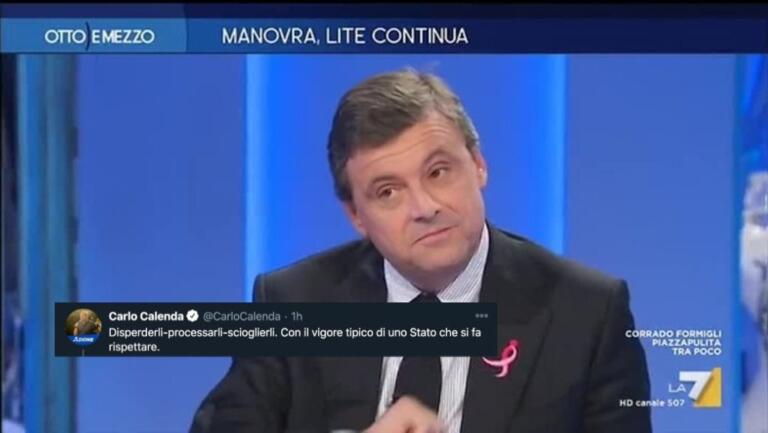 Calenda chiede la «dispersione, il processo e lo scioglimento» di Forza Nuova Calenda chiede la «dispersione, il processo e lo scioglimento» di Forza Nuova