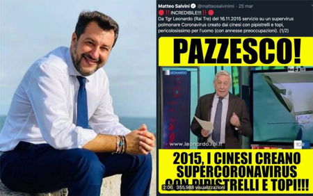 Salvini cambia idea: ora non crede più al complotto sul virus creato in laboratorio article-post