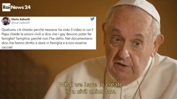Per Adinolfi il Papa non ha mai detto «i gay devono poter far famiglia», sono stati i «traduttori maligni»