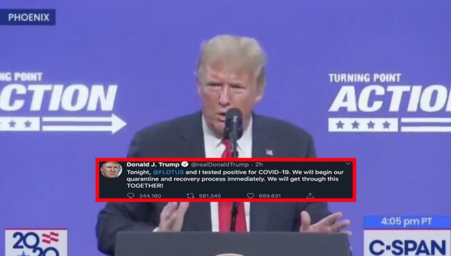 Errore Trump nel tweet sulla positività: usa Covid al posto di coronavirus article-post