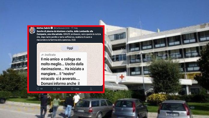 Medico di Ischia morto dopo contagio, Salvini twittò: «Salvato col plasma» Medico di Ischia morto dopo contagio, Salvini twittò: «Salvato col plasma»