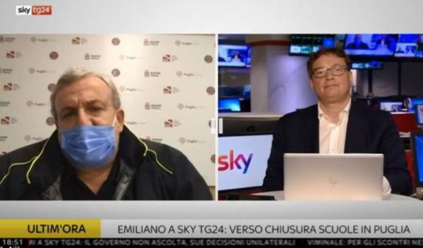 Emiliano ha deciso di chiudere tutte le scuole in Puglia