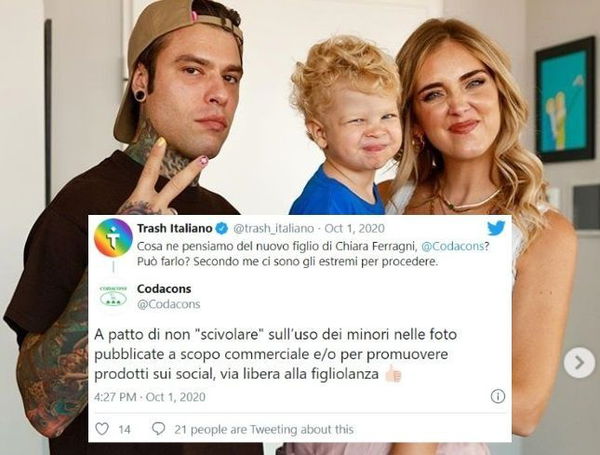 Il Codacons “dà il via libera” al secondo figlio dei Ferragnez