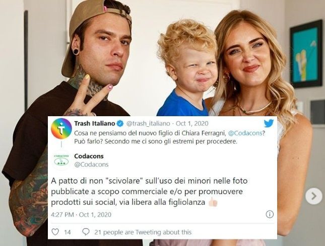 Il Codacons “dà il via libera” al secondo figlio dei Ferragnez article-post