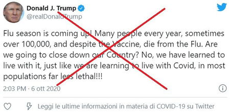 Facebook e Twitter rimuovono il post in cui Trump paragona i morti per influenza ai morti per Covid article-post
