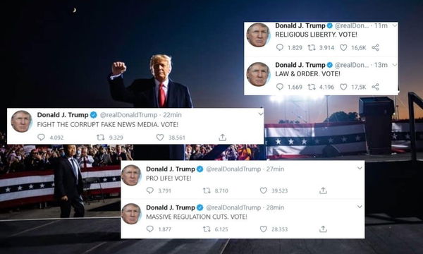 Trump a raffica sui social “strilla” le ragioni per cui gli americani dovrebbero votare per lui