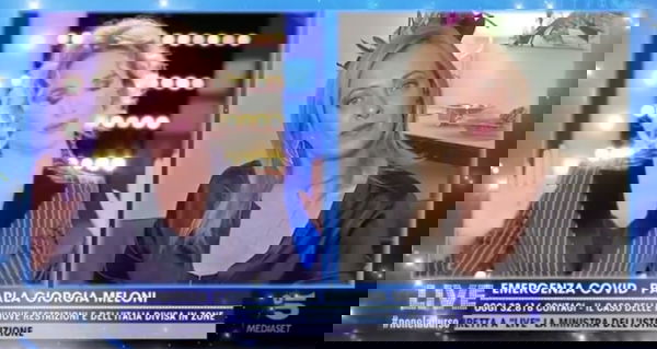 La faccia di Giorgia Meloni quando la D’Urso le chiede di non ostacolare la legge Zan