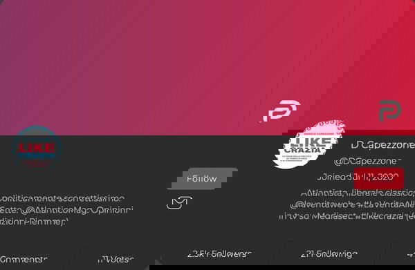 Se Capezzone ti ha bloccato su Twitter, puoi sempre seguire il suo account su Parler