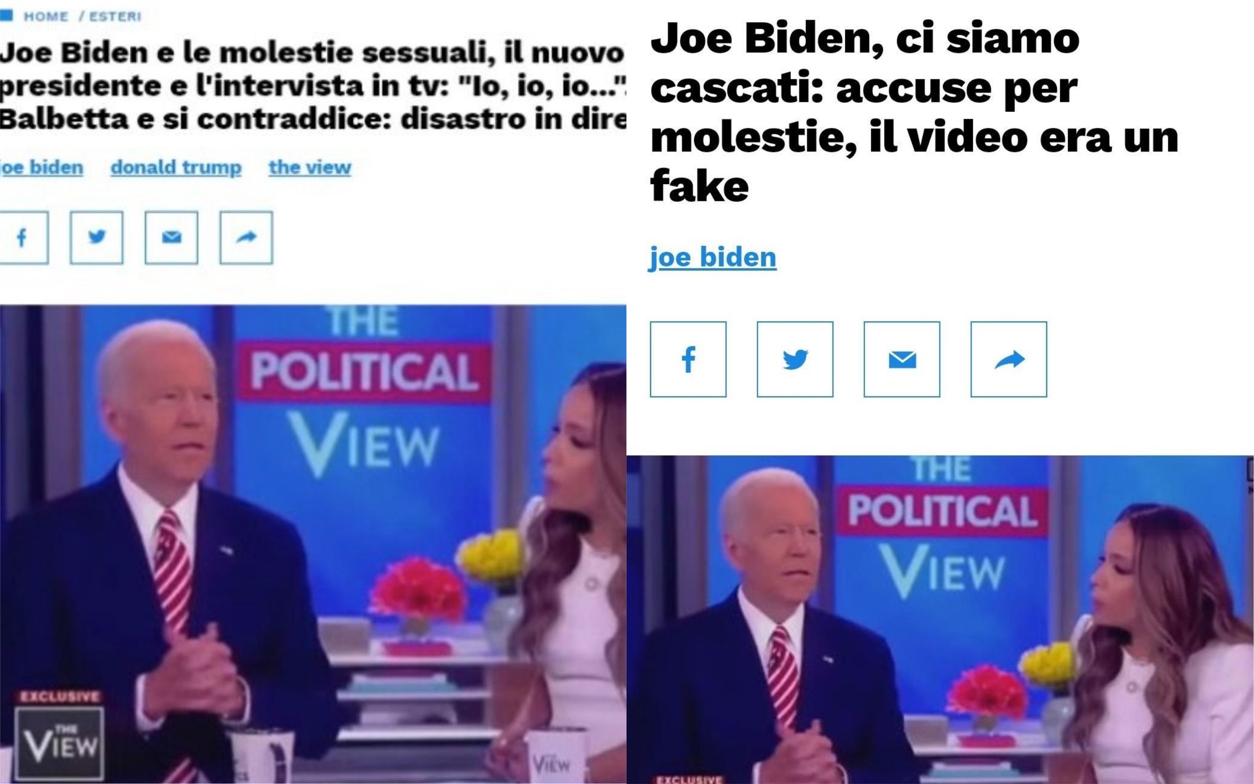 Libero pubblica bufala Biden