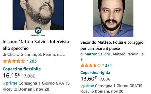 Se Salvini è contro Amazon, ma i ‘suoi’ libri si vendono lì