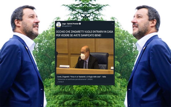 La Lega capisce che Zingaretti vuole entrarvi in casa (ma ha solo spiegato l’importanza della sanificazione)