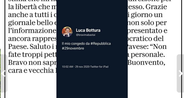 Luca Bottura non scriverà più per Repubblica «per ragioni personali»