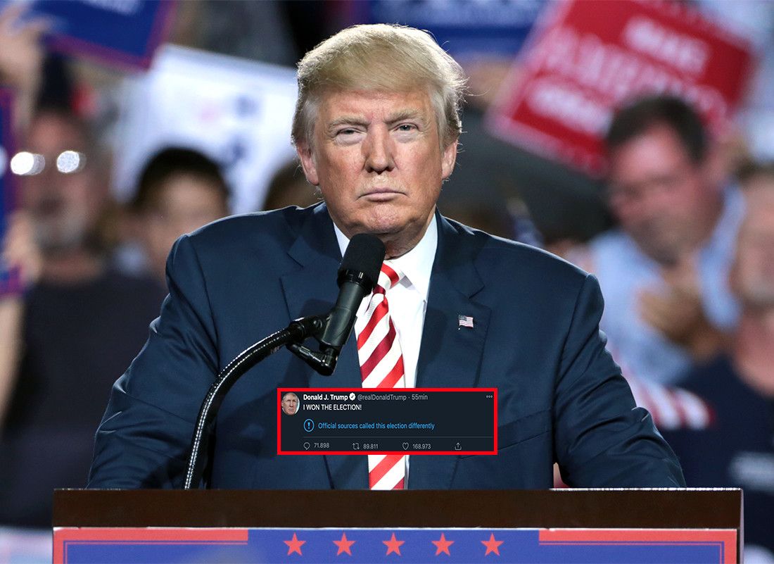 Trump ha scritto su Twitter che ha vinto le elezioni (altro che discorso di concessione) article-post
