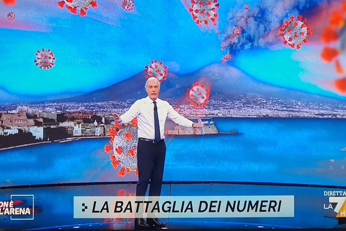 Non è l’Arena usa la grafica con il Vesuvio che «erutta» coronavirus article-post