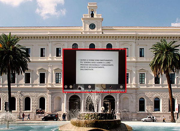 La lezione online in cui il professore dice che «non ci possono essere giudici donne»