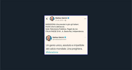 Twitter smaschera la doppiezza di Salvini su Maradona article-post