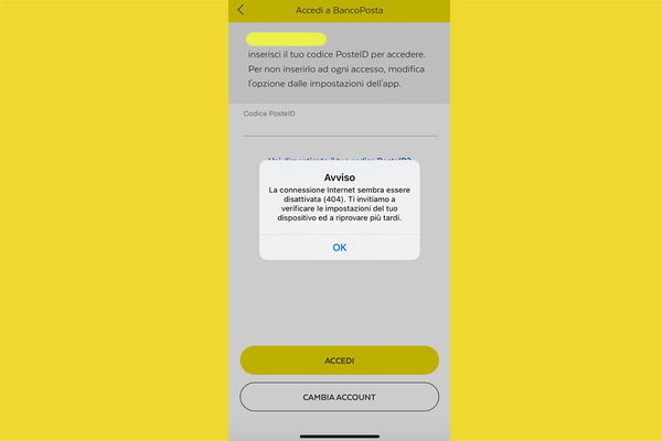 Stamattina è il turno di un down di Poste Italiane