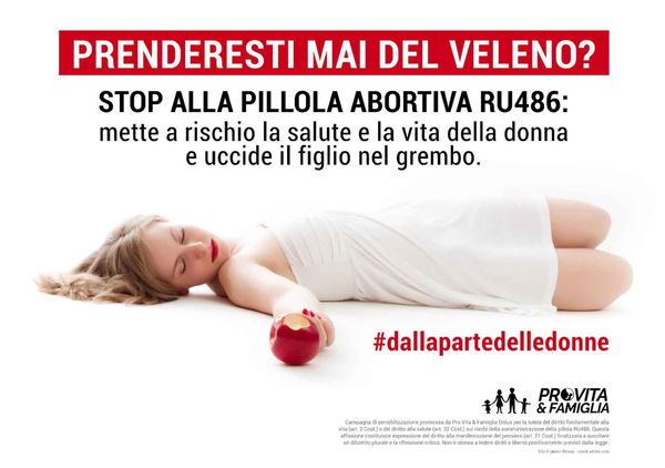 ProVita e i manifesti-bufala sul ‘veleno’ della pillola RU486