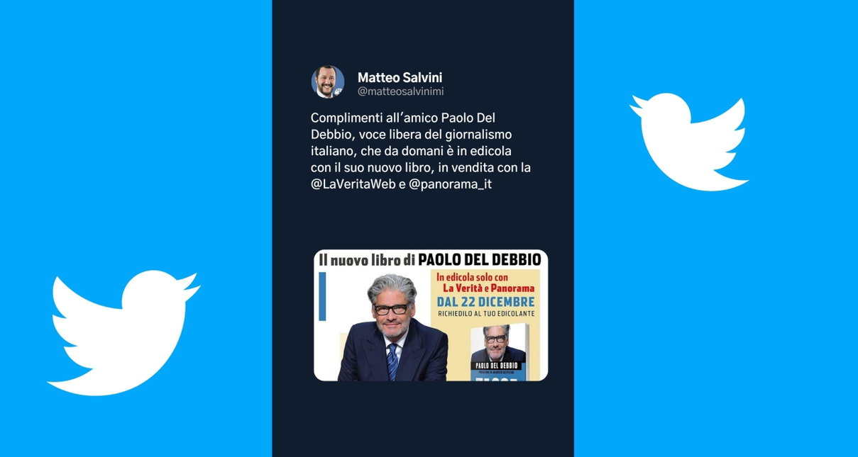 L’influencer Salvini e la pubblicità social al libro di Del Debbio article-post
