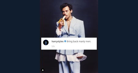 Harry Styles risponde a quel #bringbackmanlymen mangiando una banana article-post