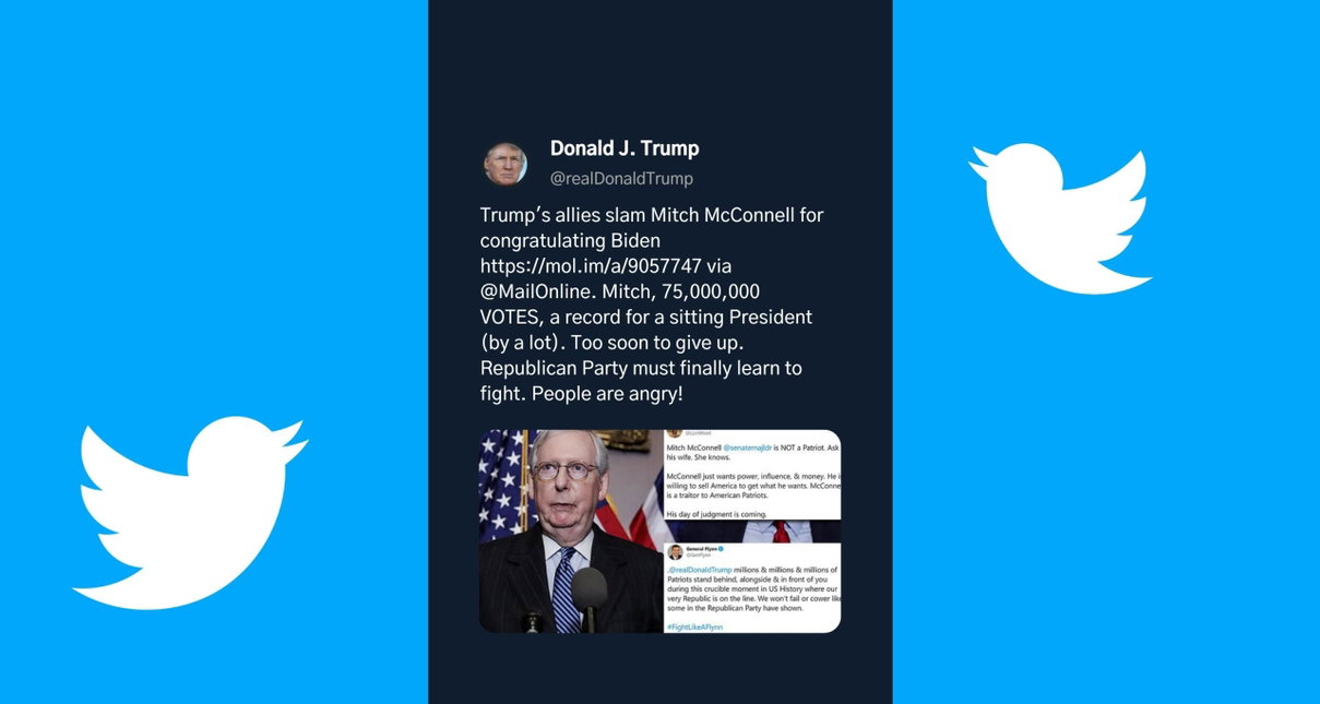 In un tweet la rabbia di Trump con McConnell: “Hai ceduto troppo presto” article-post