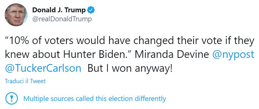 Il tweet tra il comico e il patetico di Trump sull’indagine sulle finanze di Hunter Biden article-post