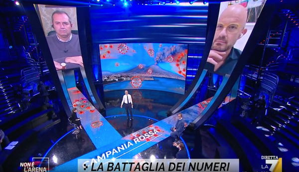 Giletti dà la ‘colpa’ a un «collaboratore meridionale» per la grafica col Vesuvio