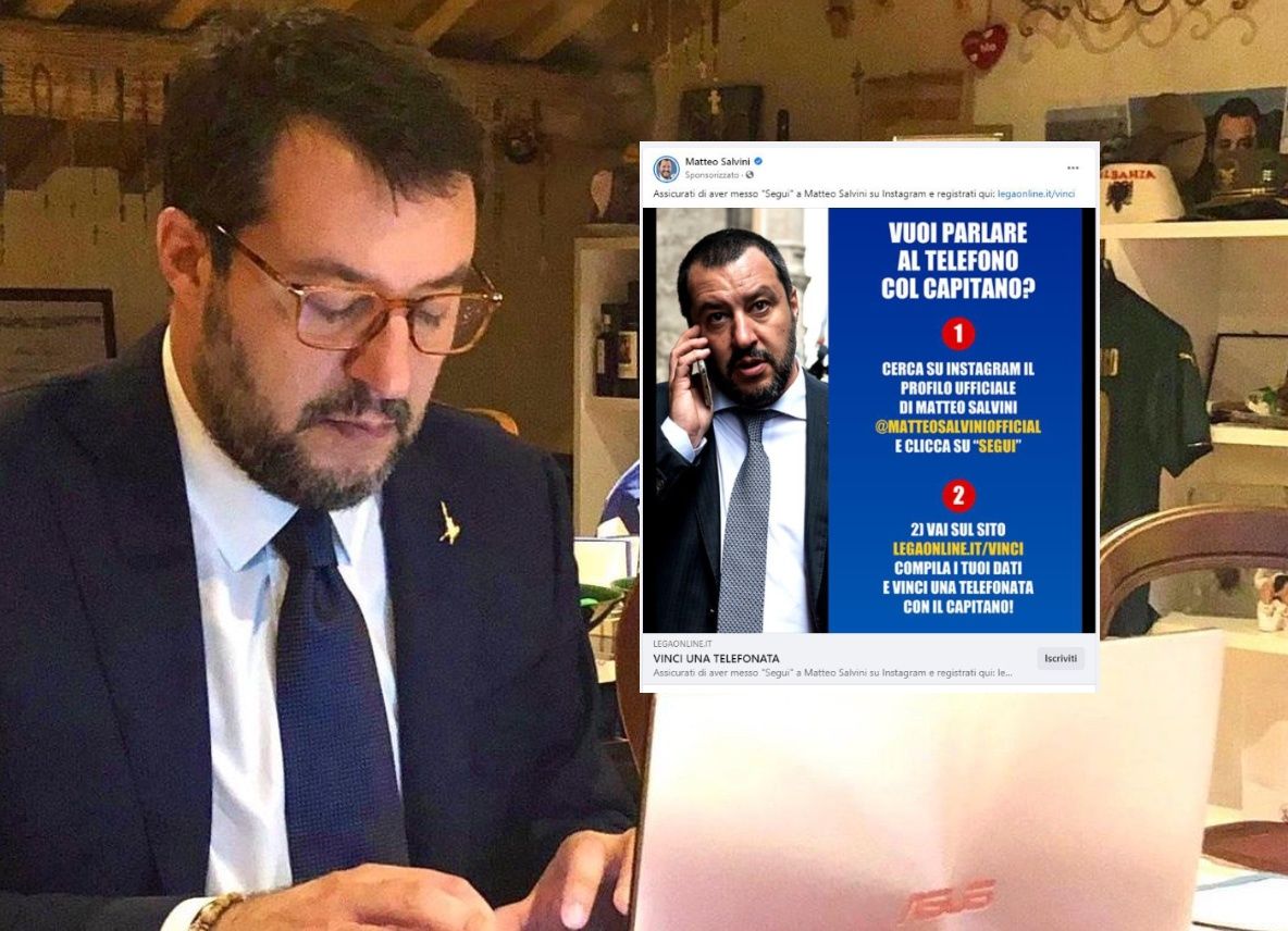 «Vinci una telefonata con Matteo Salvini!», bastano i tuoi dati Instagram article-post