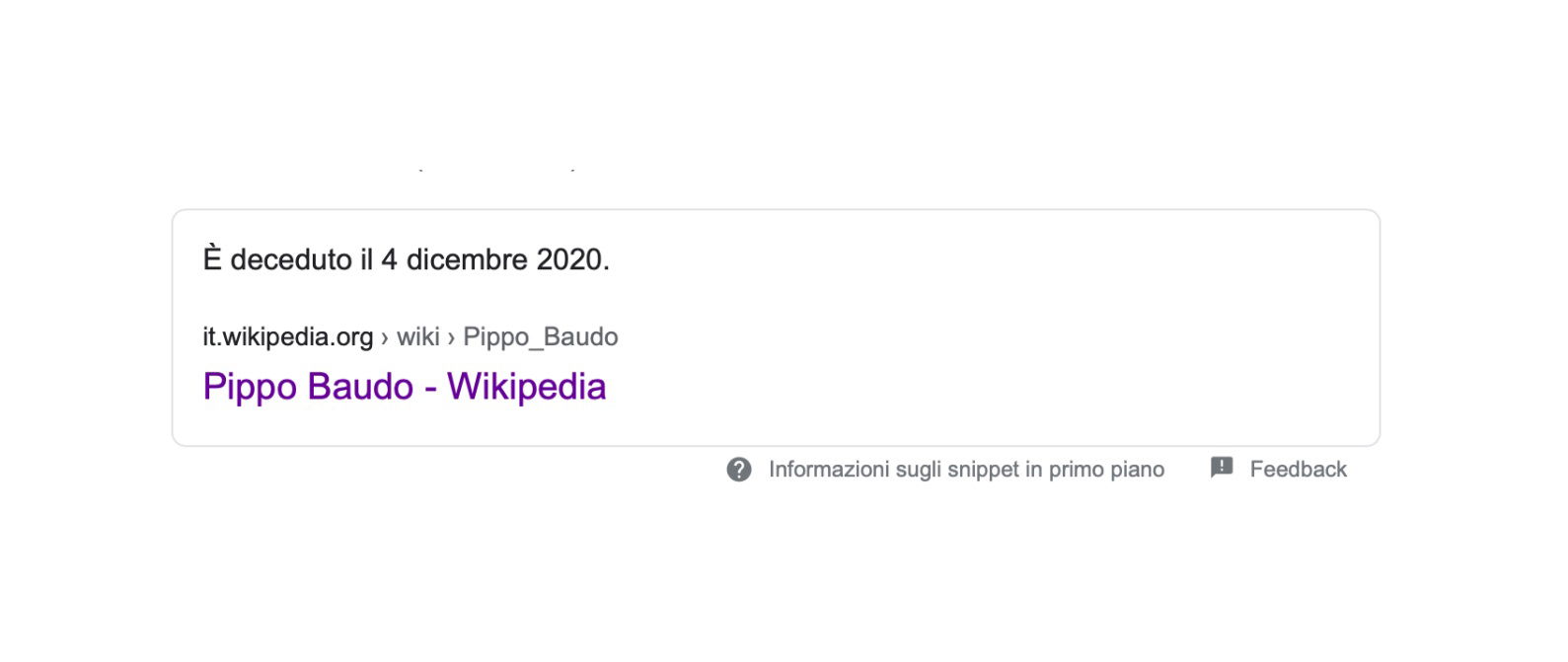 bufala pippo baudo morto