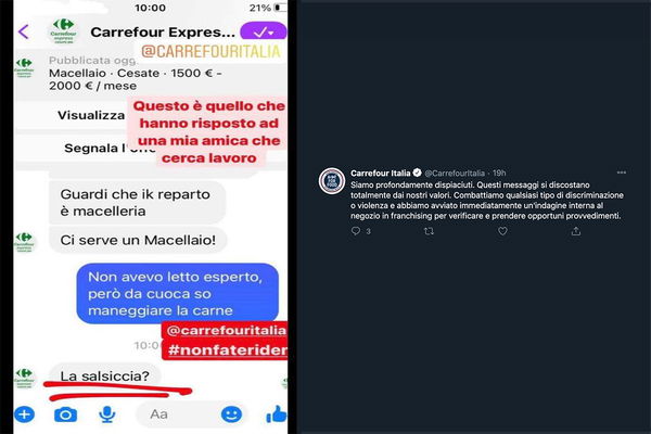 Carrefour indaga sul punto vendita che ha risposto «la salsiccia» alla candidata del reparto macelleria