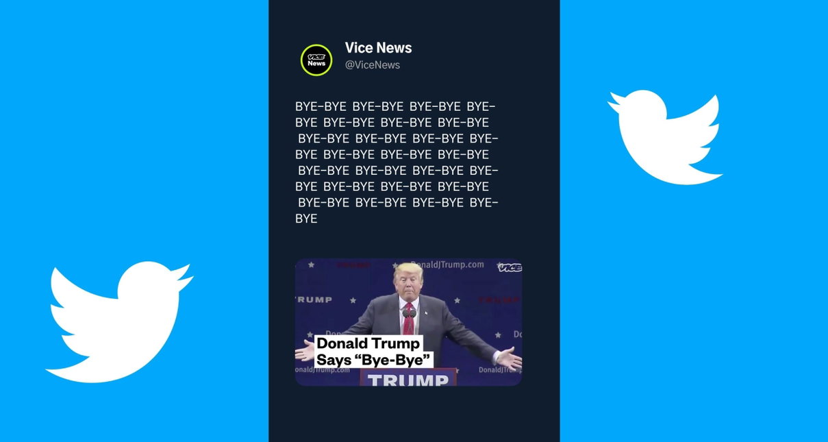 La scelta di Vice News, saluta Donald Trump con un «Bye Bye» in loop article-post