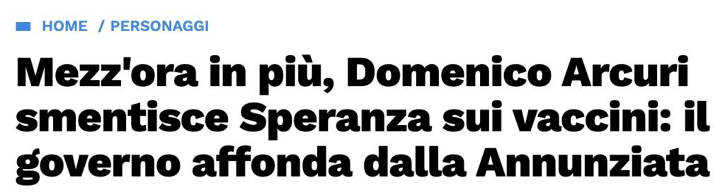 Arcuri smentisce Speranza sui vaccini, bufala Libero