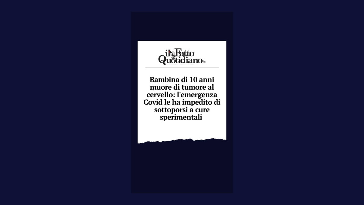 La vera storia della bambina di 10 anni morta di tumore «per colpa del lockdown» article-post