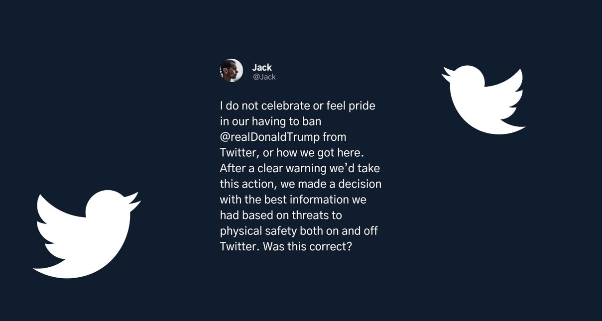 Giusto, ma sbagliato: il capo di Twitter spiega il ban di Donald Trump article-post