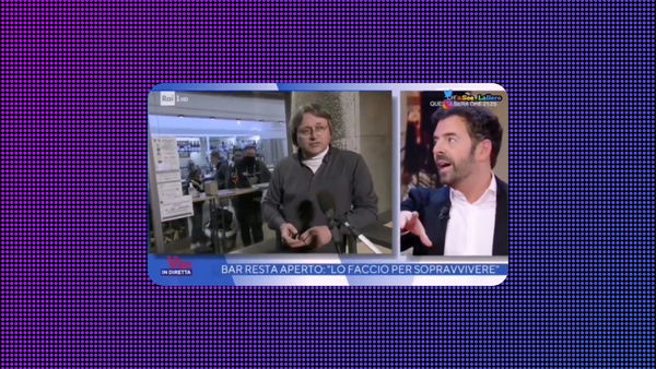 Alberto Matano spiega al ristoratore no mask che chiudergli il collegamento non è censura di Stato