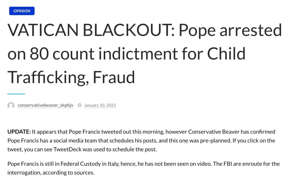 Papa Francesco arrestato