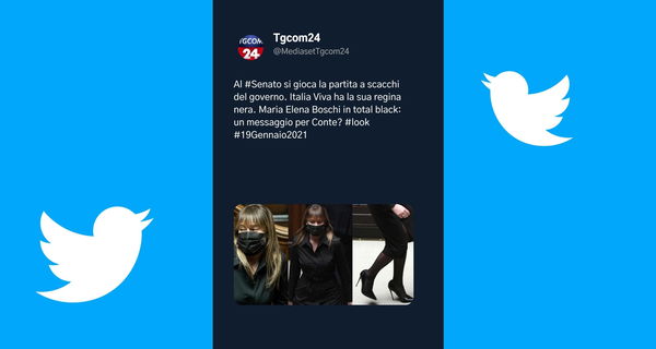 Il tweet tutto sbagliato di TgCom24 sulla «regina nera di Italia Viva»