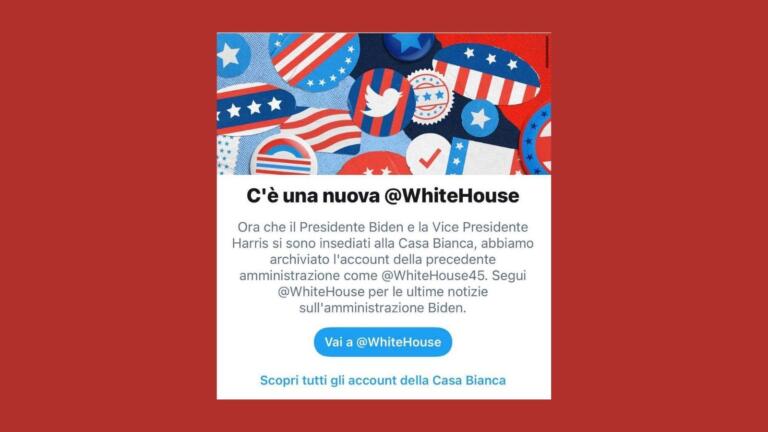 Facebook avvisa gli utenti che la Casa Bianca ha un nuovo account Facebook avvisa gli utenti che la Casa Bianca ha un nuovo account